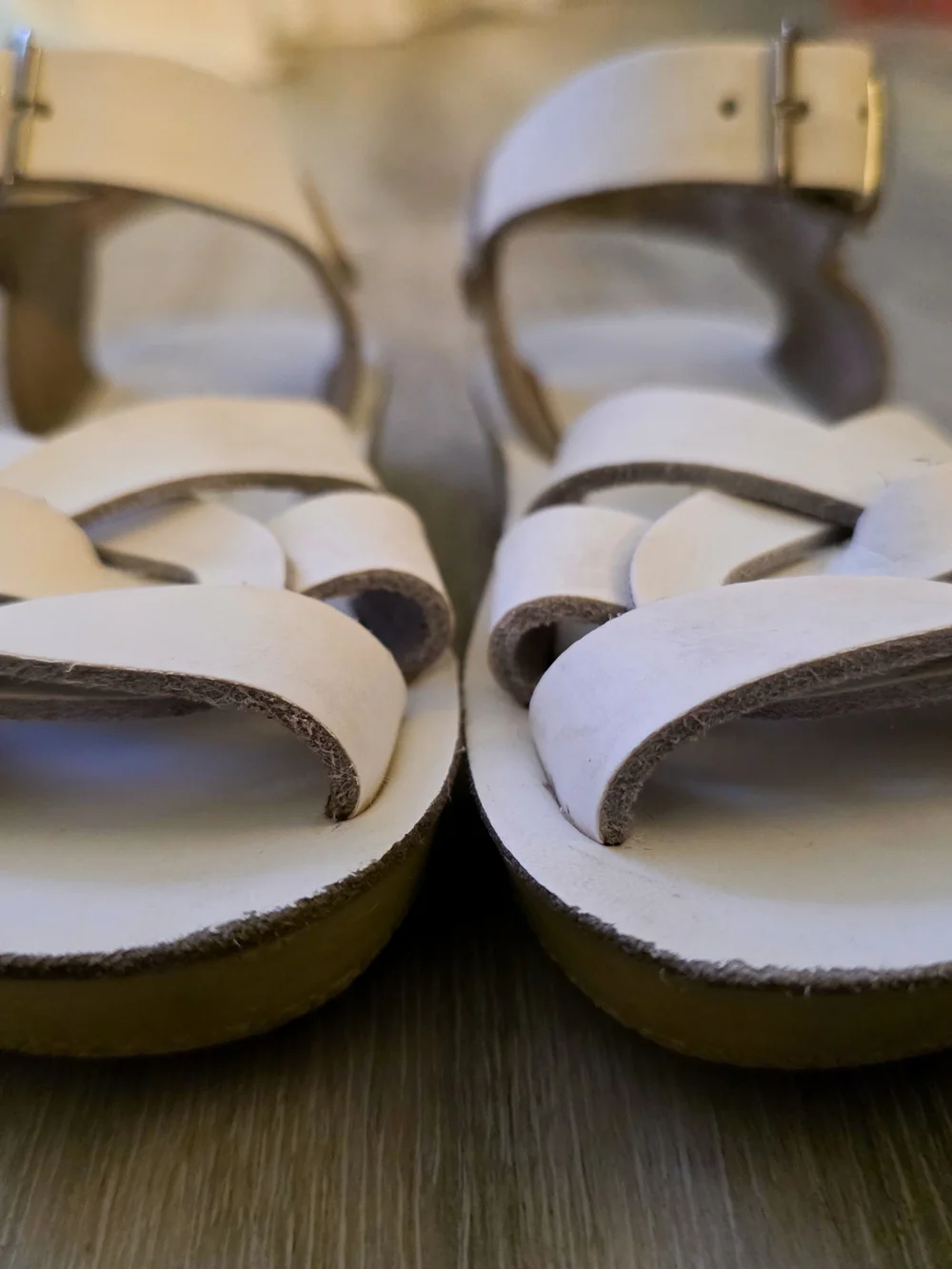 Sun-San Swimmer sandals by Salt-Water/Hoy, size 7, white